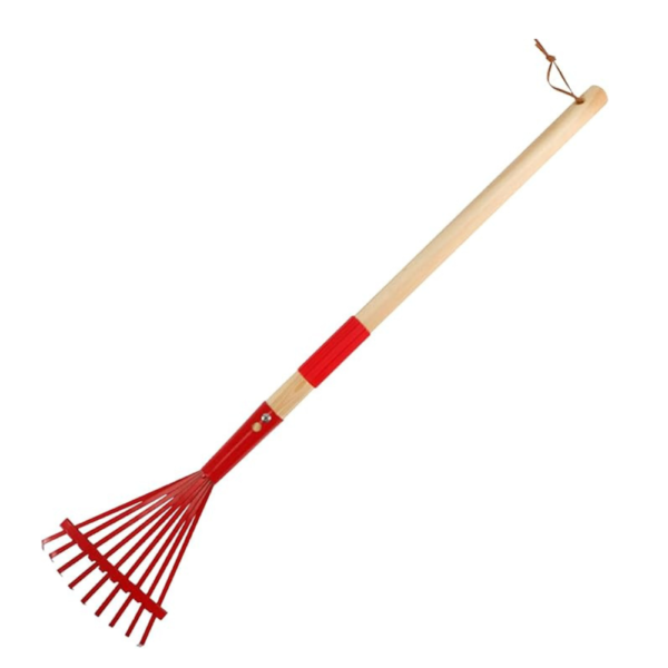 Kids Rake 27'' Lawn Rakes for Leaves Detachable Wooden Handle Rake