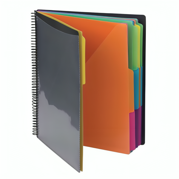 Smead Project Organizer, 24 Pockets, Grey with Assorted Bright Tabs